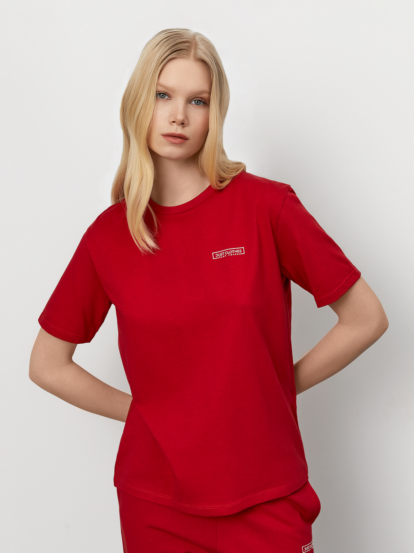 

Футболка женская Just Clothes 000000586 красная 46-48 RU, Красный, 000000586