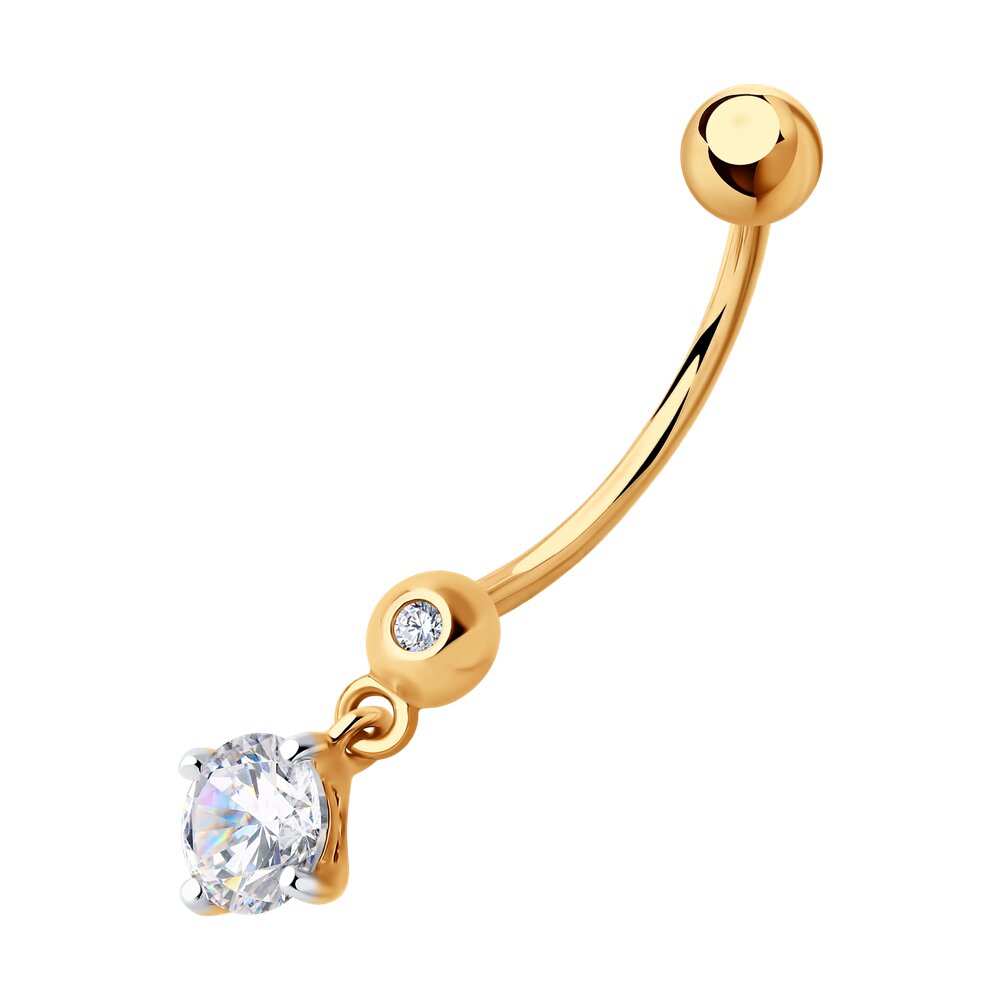 

Пирсинг из золота Diamant 51-160-02271-1, фианит, 51-160-02271-1