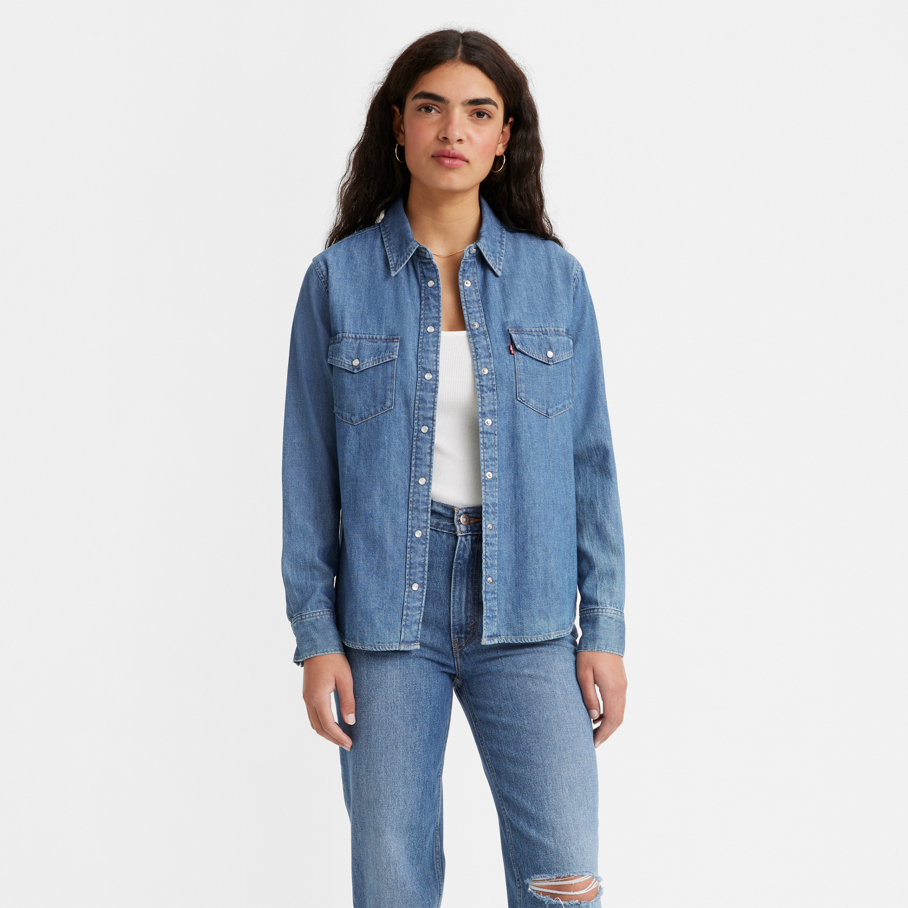 

Рубашка женская Levi's 16786-0017 синяя S, Синий, 16786-0017