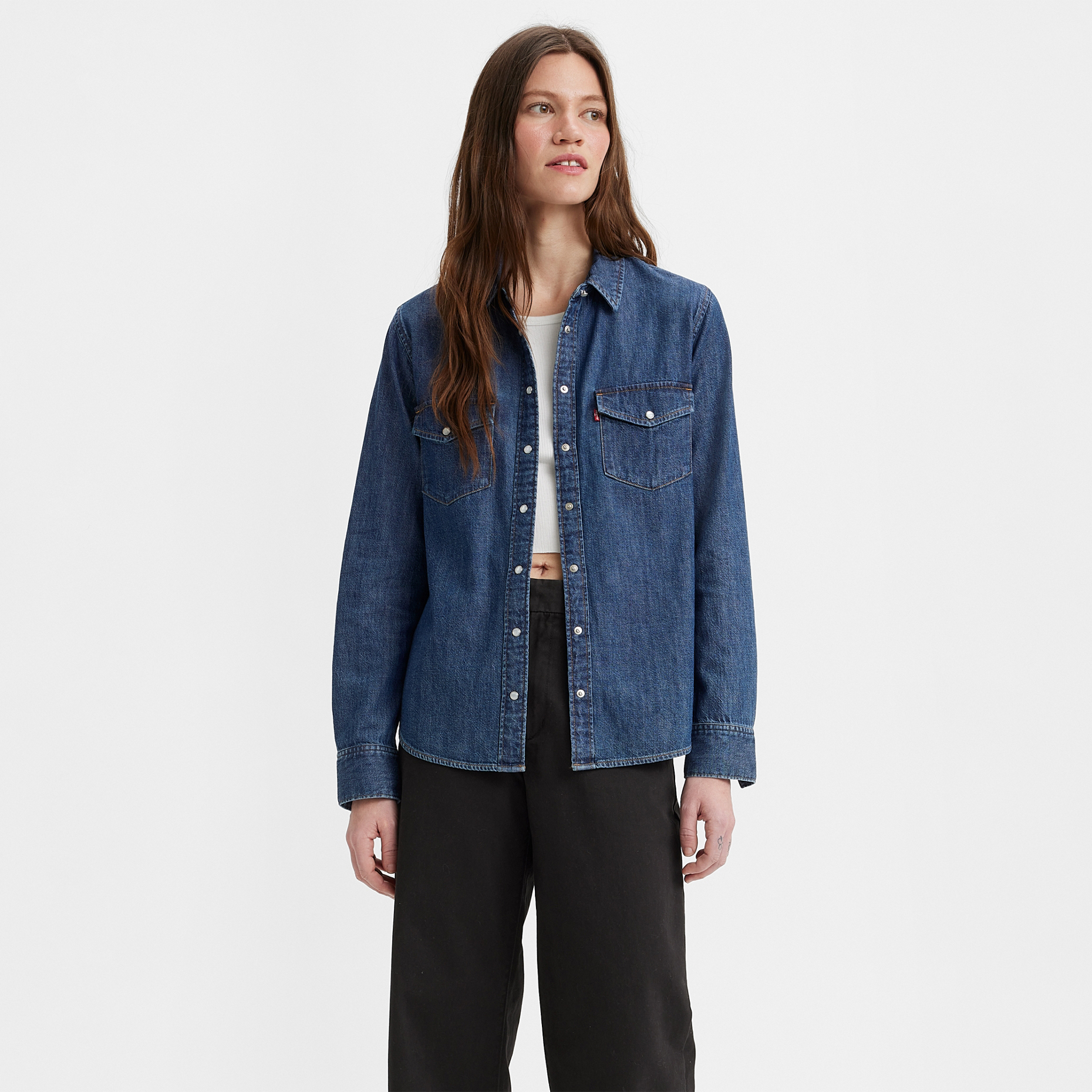 

Рубашка женская Levi's 16786-0016 синяя S, Синий, 16786-0016