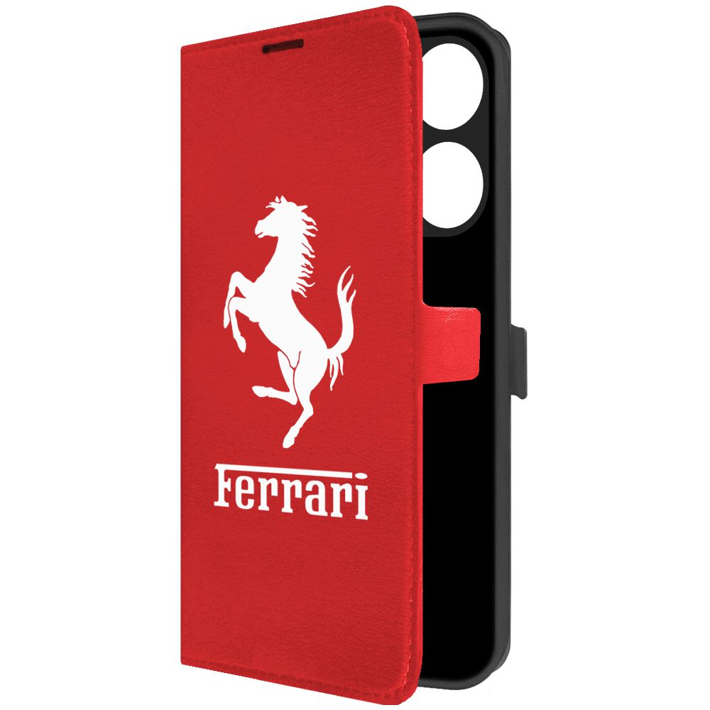 

Чехол-книжка Krutoff Eco Book для Tecno Spark Go 2023 Ferrari красный