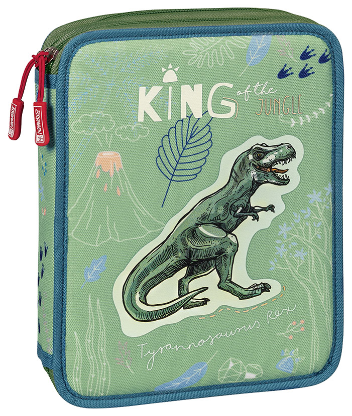 Пенал Brunnen Динозавр King, для пишущих принадлежностей, с наполнением, 28 х 18 х 4 см