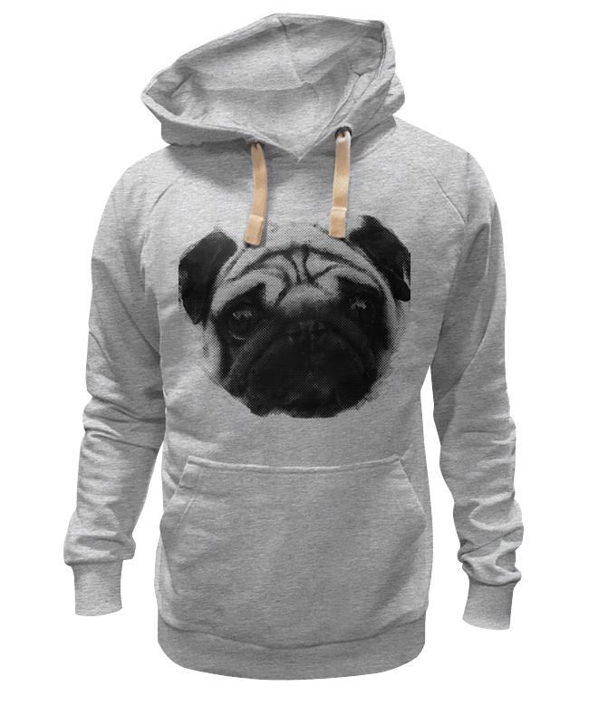 

Худи унисекс Printio Pug fan print серое XS, Серый, Pug fan print
