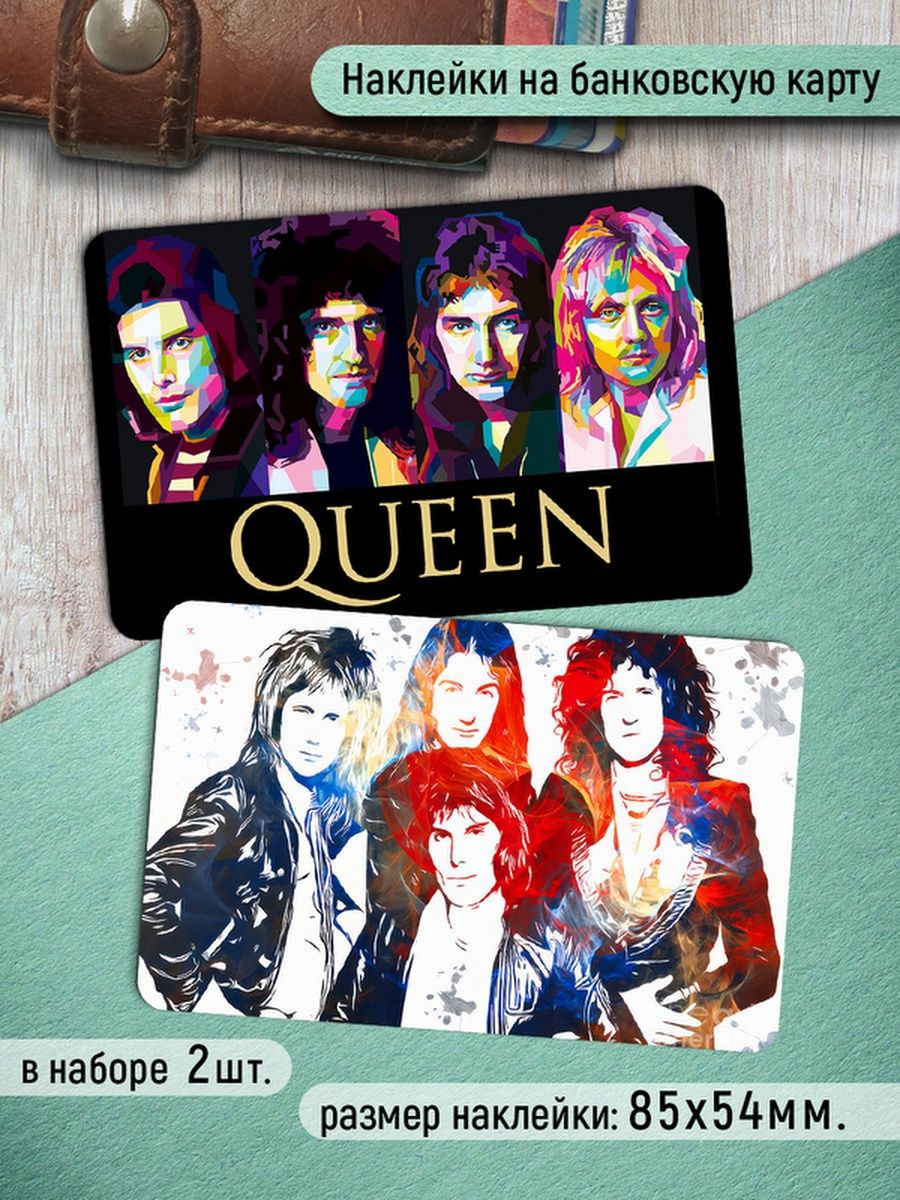 

Наклейки на банковскую карту Клейкие Наклейки Queen Фредди Меркьюри SNK_151, 2 шт
