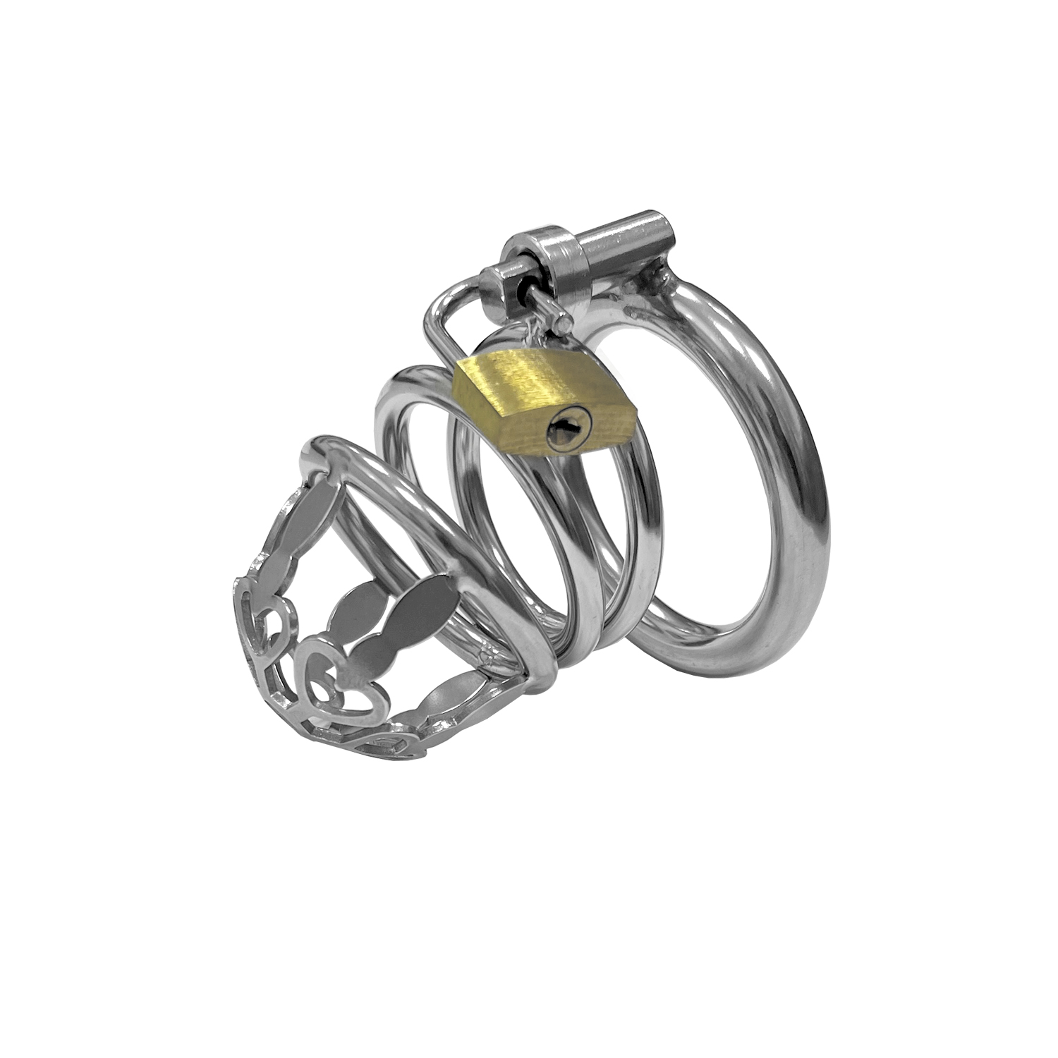 Мужской пояс верности LoveMachines с замком, диаметр 4,5 см, серебристый