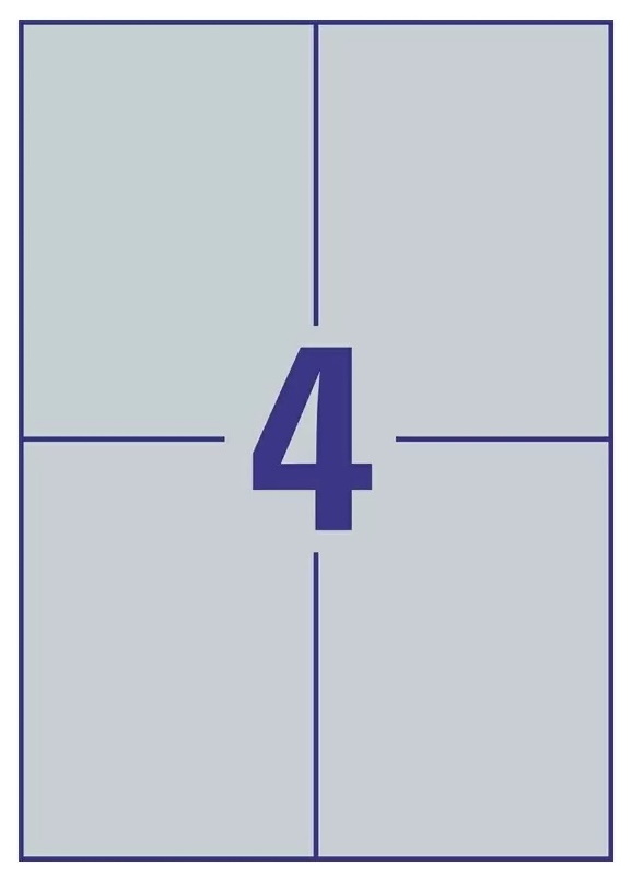 Этикетки Avery Zweckform, полиэстер, L, серебристые, 105 x 148 мм, 80 штук 20 листов