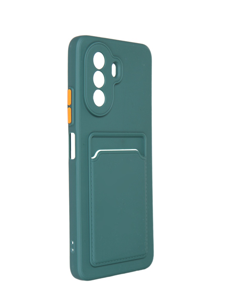 фото Чехол neypo для huawei nova y70 pocket matte silicone с карманом dark green npm55968