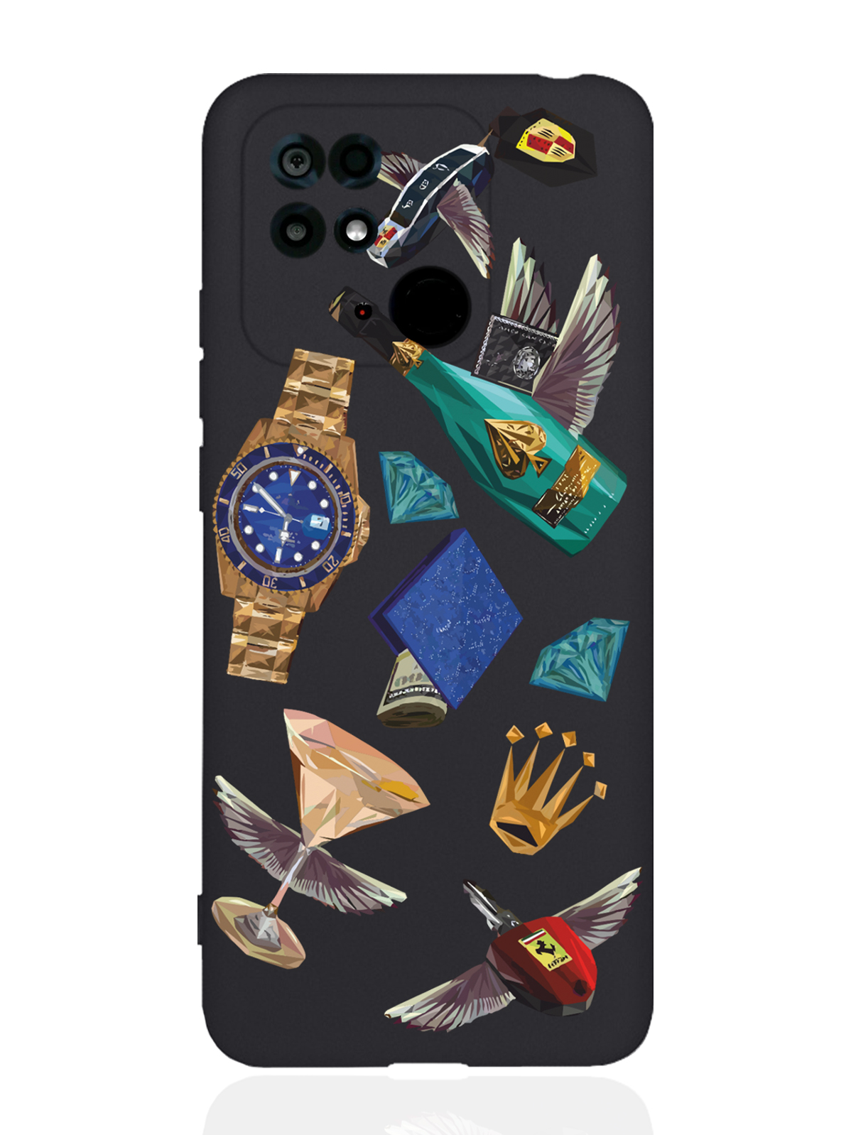 

Чехол MustHaveCase Xiaomi Redmi 10C Luxury lifestyle черный, Разноцветный, Xiaomi Redmi 10C Luxury lifestyle