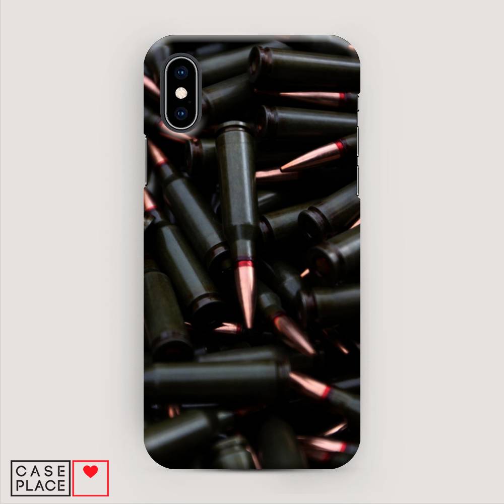 

Пластиковый чехол "Пули черные" на Apple iPhone X (10), 11020-4