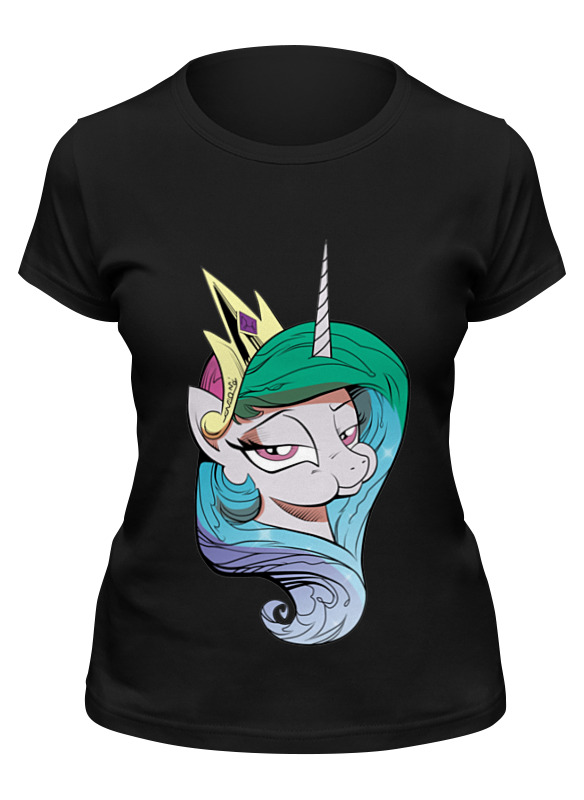 

Футболка женская Printio Princess celestia черная 2XL, Черный, Princess celestia