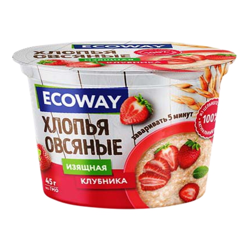 фото Сухой завтрак хлопья ecoway изящная клубника 45 г