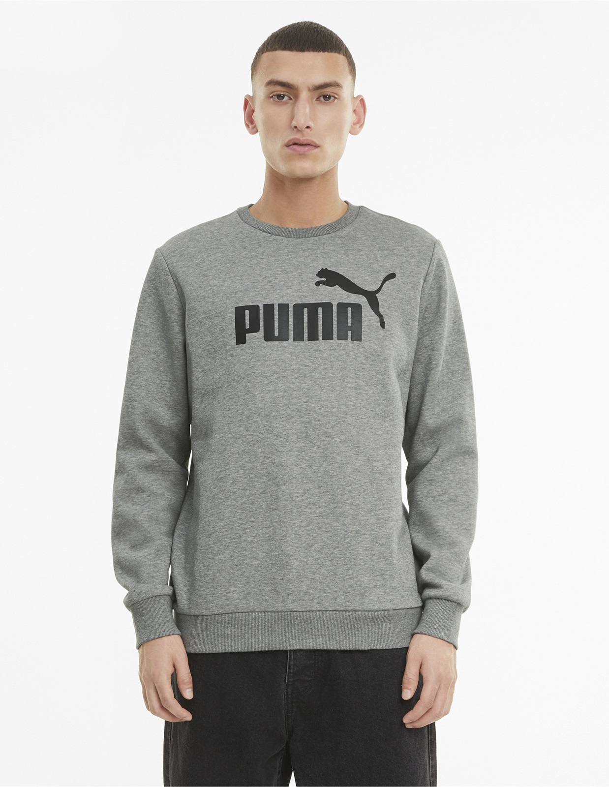 

Свитшот мужской PUMA Essential Big Logo Crew Fl серый 2XL, Essential Big Logo Crew Fl