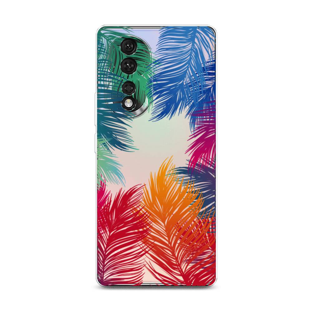 

Чехол Awog на Honor 80 "Рамка из перьев", Красный, 6120350-4