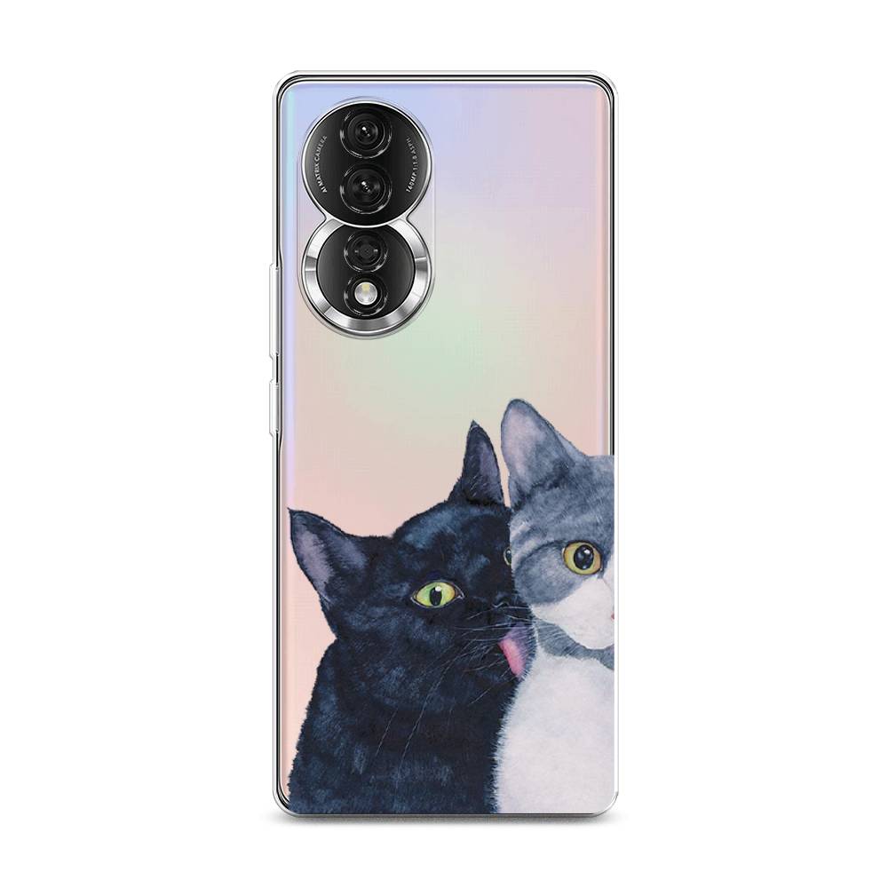 

Чехол Awog на Honor 80 "Кошачья любовь", Синий, 6120350-1