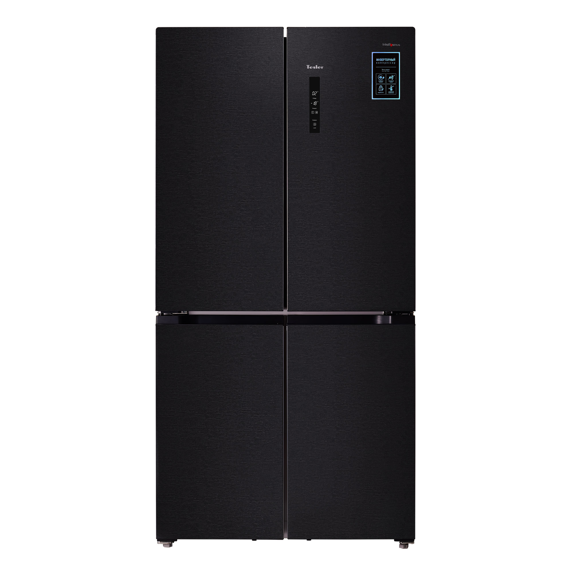 Холодильник TESLER RCD-545I серый умный холодильник xiaomi viomi intelligent interactive large screen smart cross four door refrigerator 502l bcd 502wmlaz03a