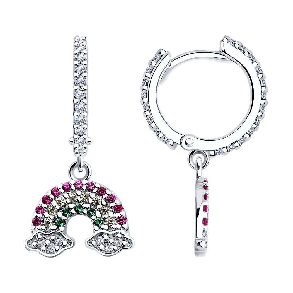 

Серьги из серебра SOKOLOV 94026742, корунд искусственный\фианит, 94026742