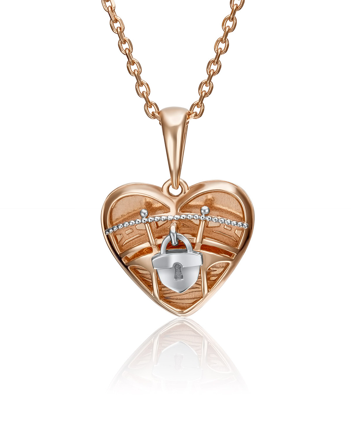 Кулон из красного золота/белого золота PLATINA jewelry 03-2932-00-000-1111