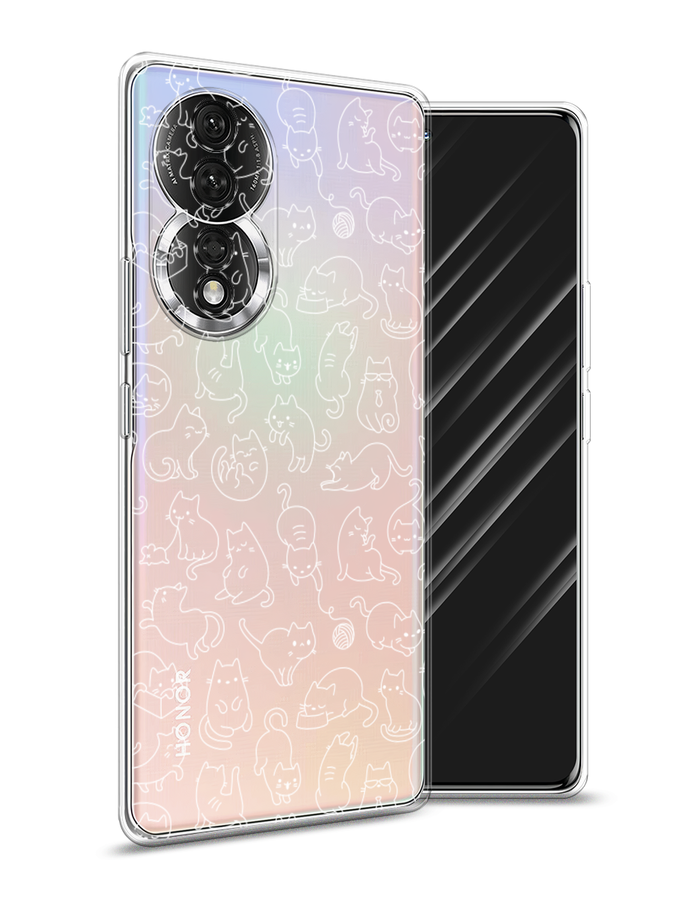 

Чехол Awog на Honor 80 "Шкодливые котики", Прозрачный;бежевый, 6120350-2