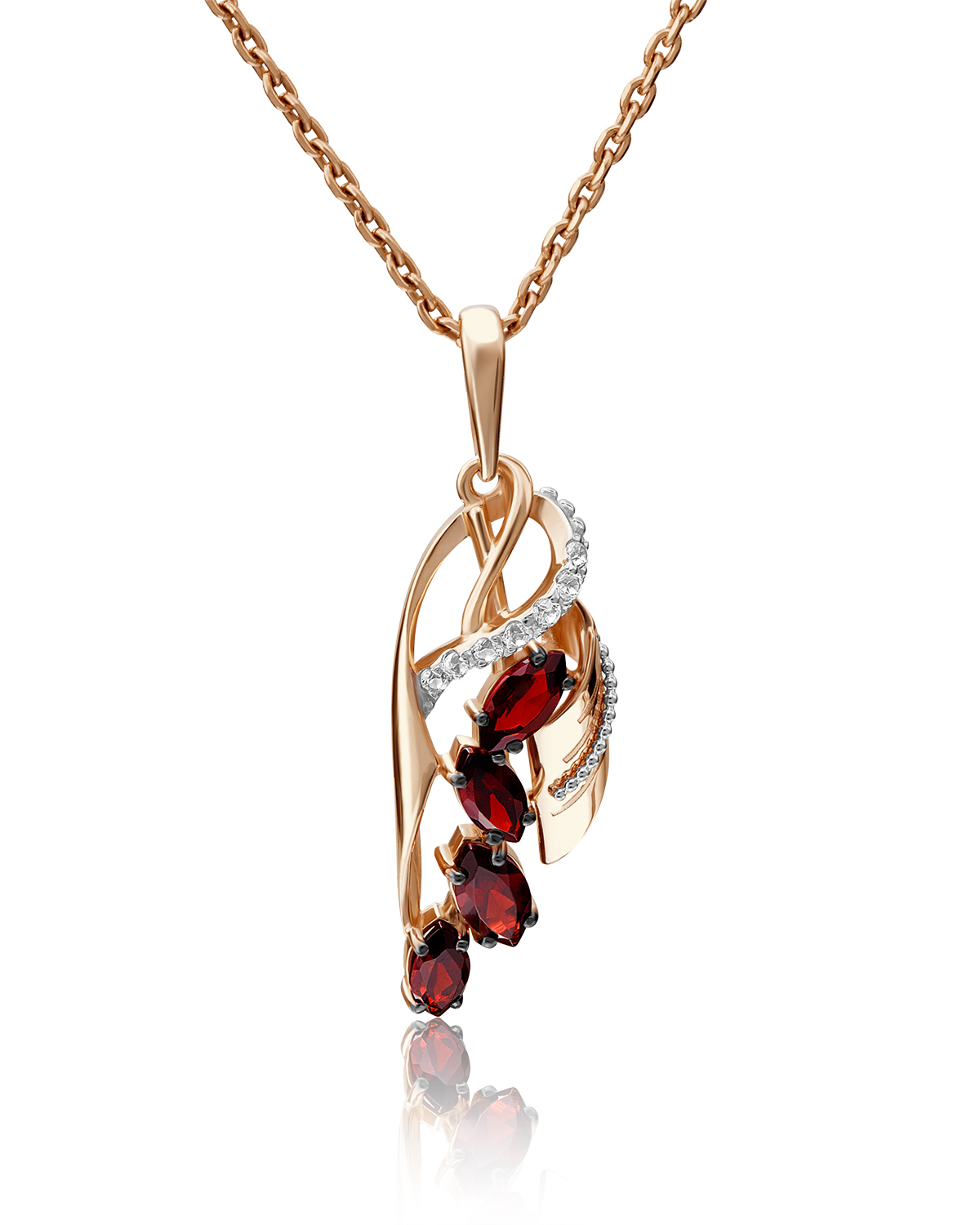 Кулон из красного золота PLATINA jewelry 03-2867-00-264-1110-57, топаз/гранат