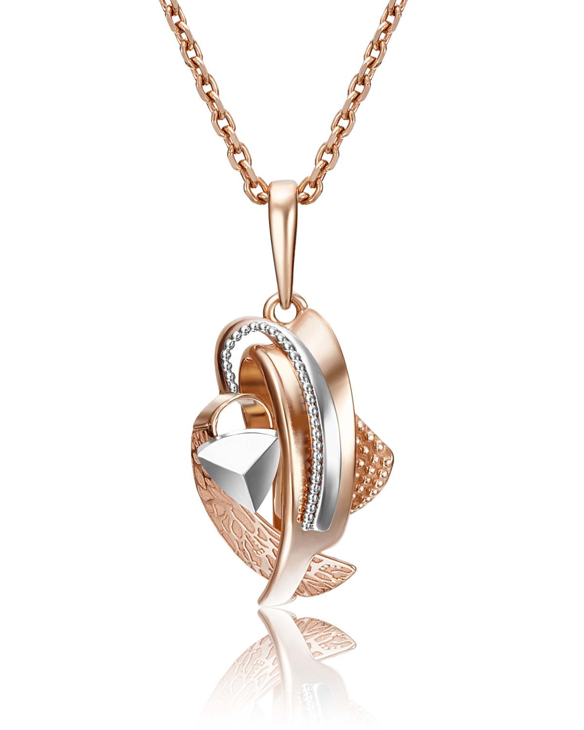 Кулон из красного золота/белого золота PLATINA jewelry 03-2851-00-000-1111-66