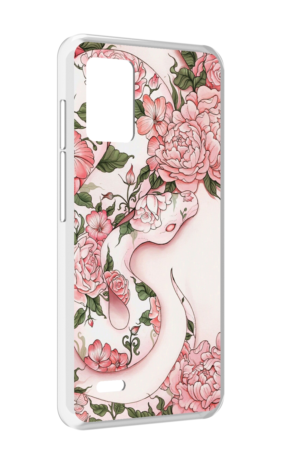 

Чехол MyPads змея-в-розовых-цветах женский для UMIDIGI Bison X10S / Bison X10G, Прозрачный, Tocco