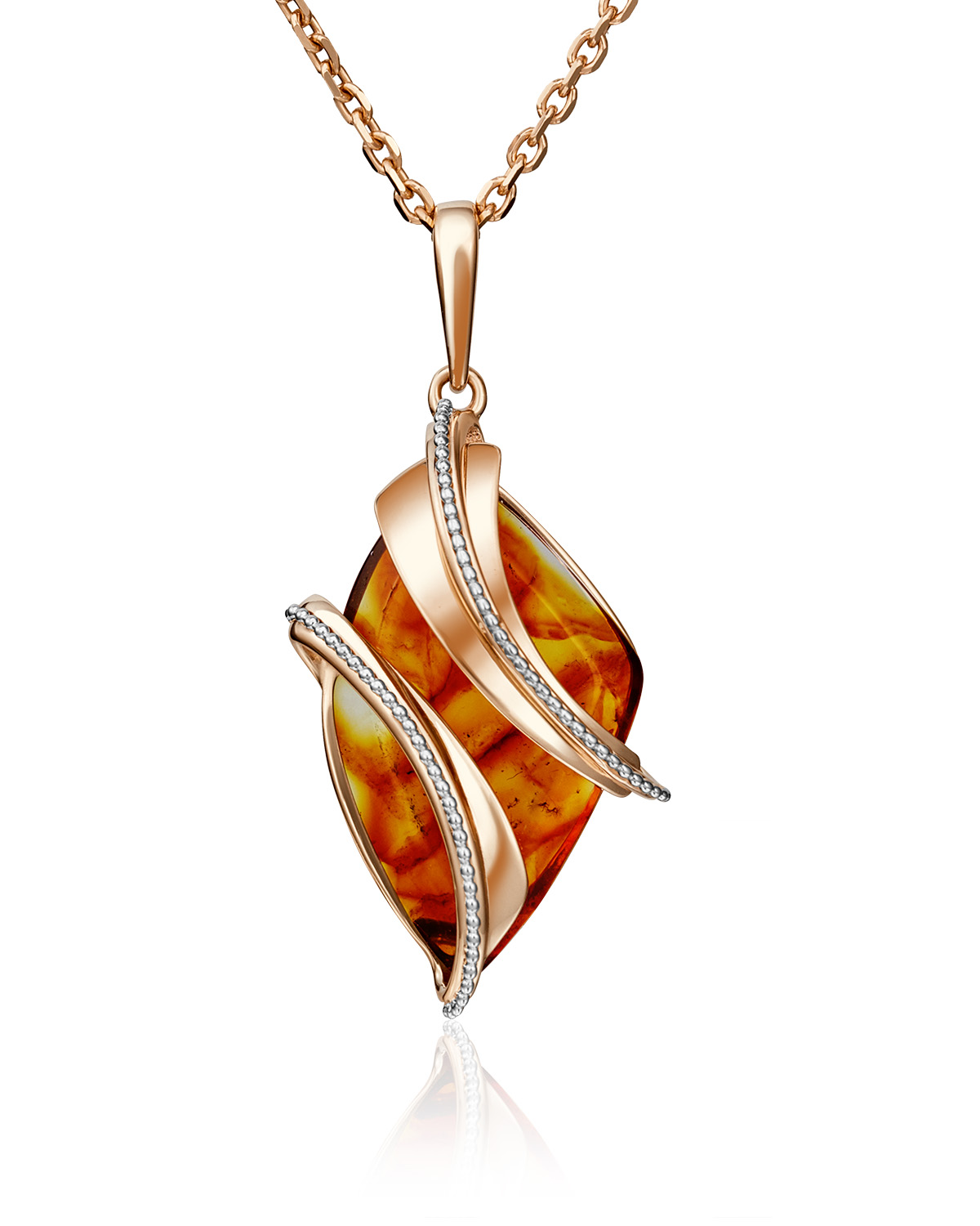 Подвеска из золота с янтарем PLATINA jewelry 03-2824-00-271-1110-46