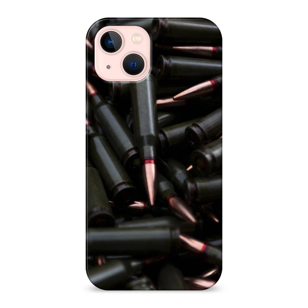 

Пластиковый чехол "Пули черные" на Apple iPhone 13, 14220-4