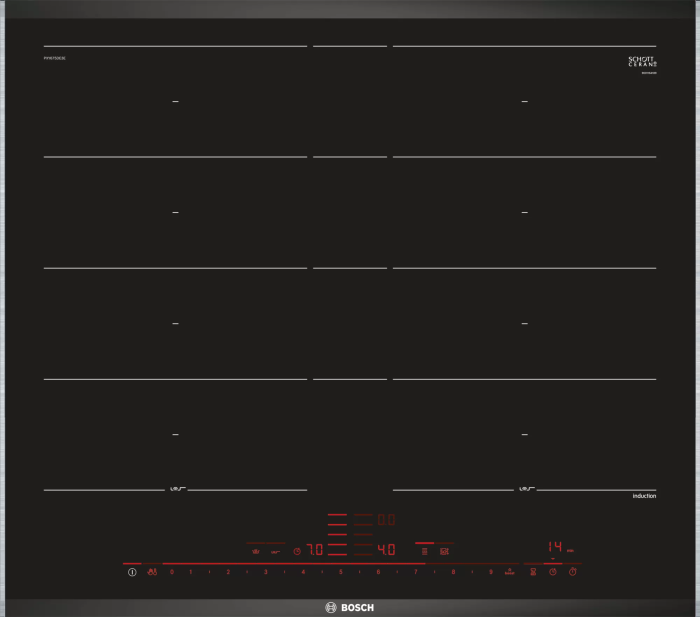 фото Встраиваемая варочная панель индукционная bosch pxy675de3e черный
