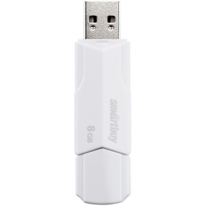 

Флешка Smartbuy 8GBCLU-W, 8 Гб, USB2.0, чт до 25 Мб/с, зап до 15 Мб/с, White