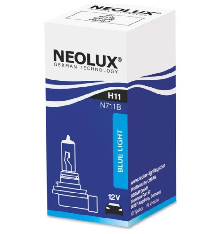

Лампа Neolux Blue H11 12V 55W голубовато-белый свет 4000K (Складная картонная коробка)