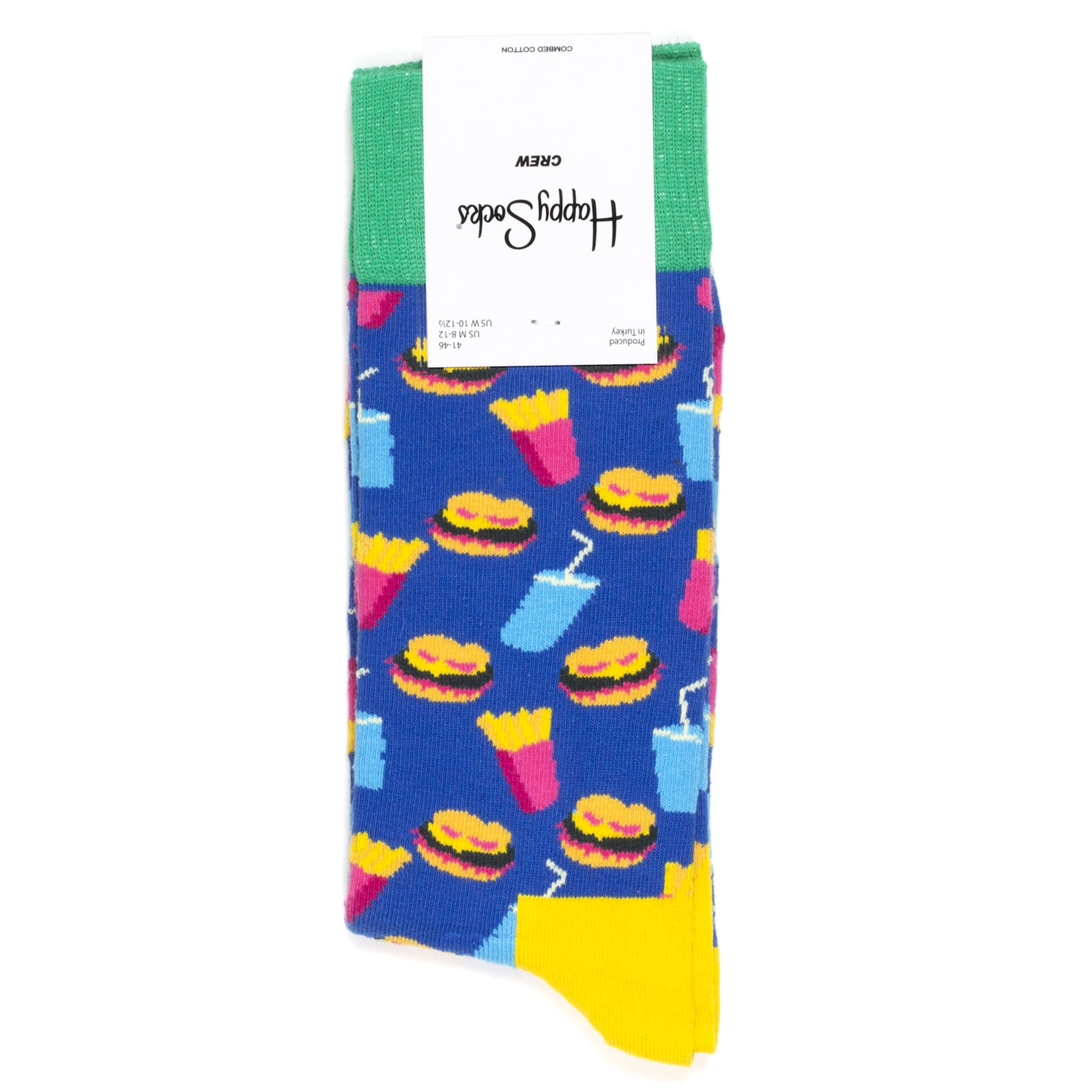 

Носки унисекс Happy Socks Burger голубые 41-46, Голубой, Burger