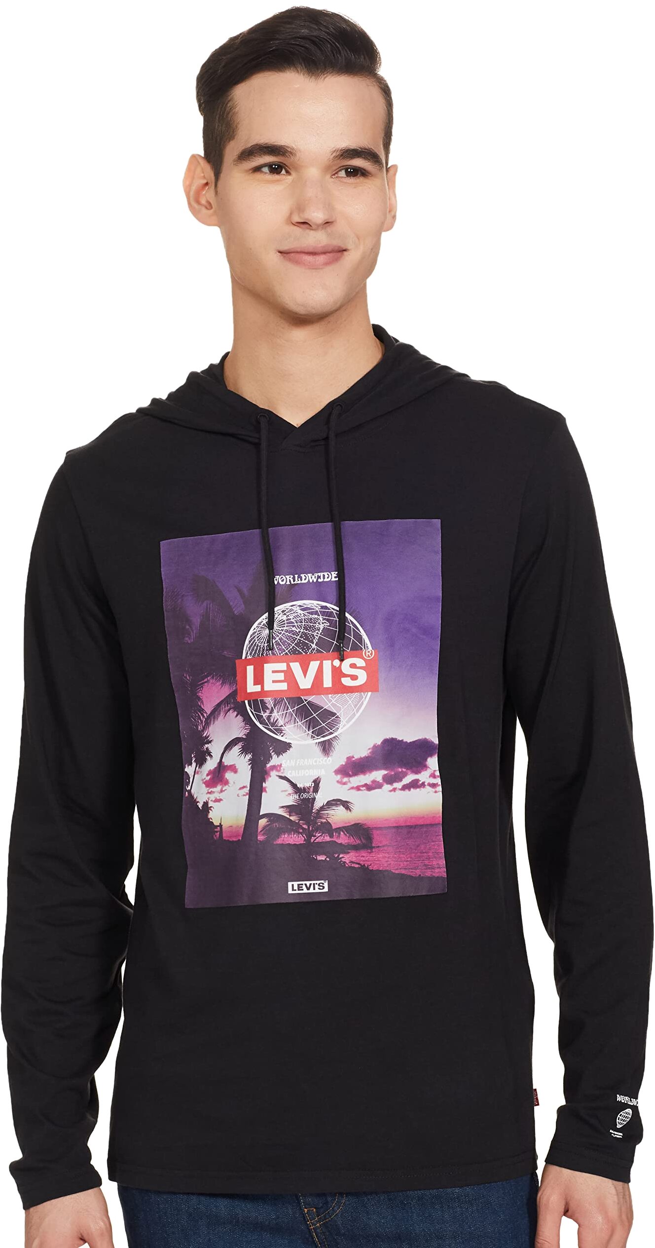 

Худи мужское Levi's A2663-0002 черное L, Черный, A2663-0002