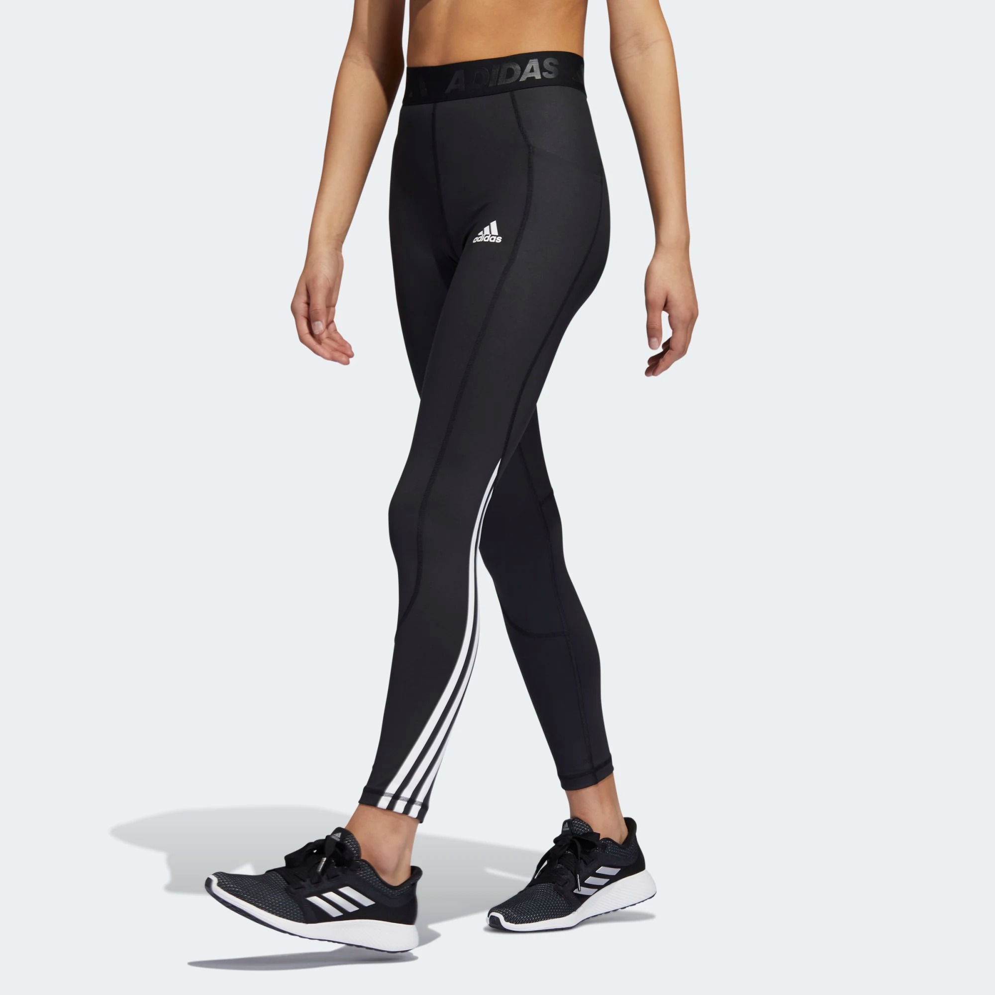 фото Леггинсы женские adidas techfit 3-stripes gym tight черные m