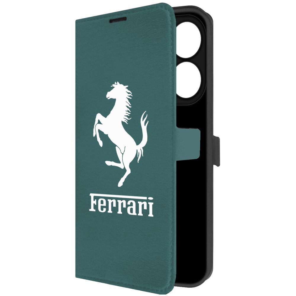 

Чехол-книжка Krutoff Eco Book для Tecno Spark 20 Ferrari зелёный опал, Зеленый