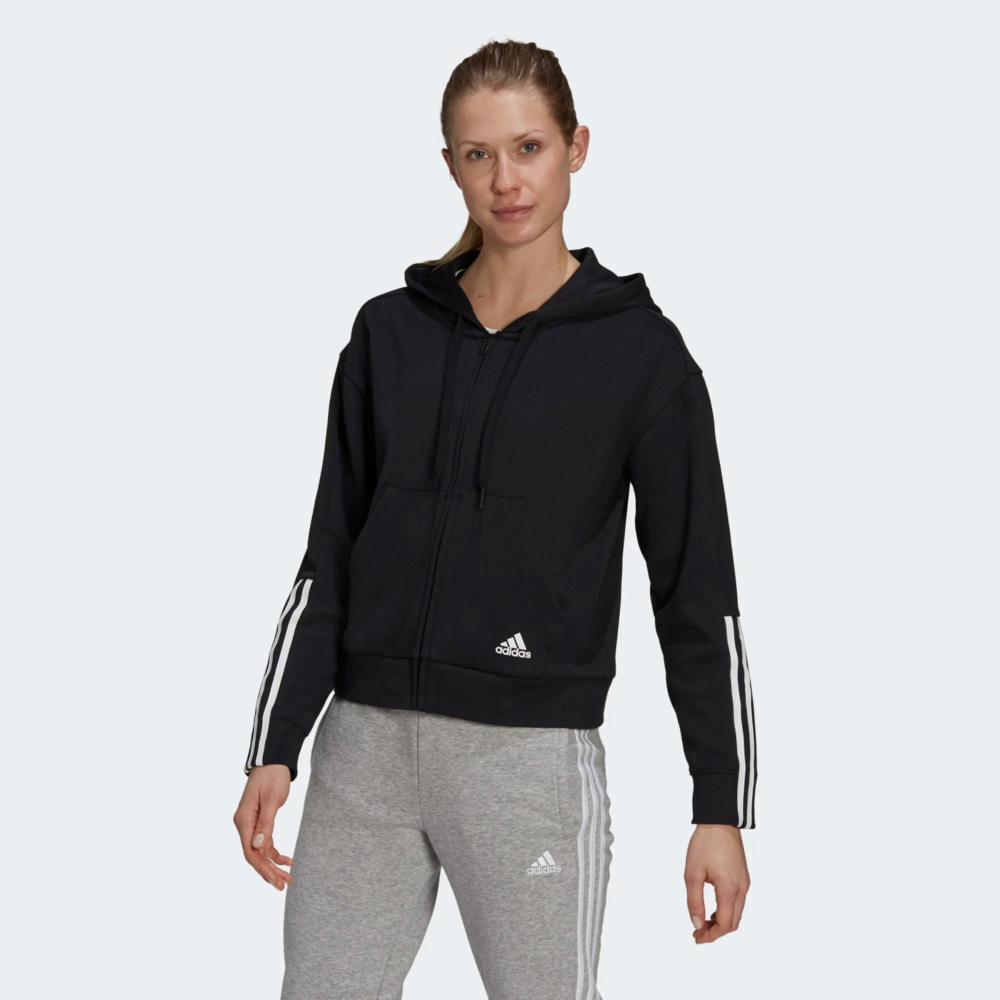 

Толстовка женская Adidas W Dk Fz Hooded черная XS, Черный, W Dk Fz Hooded