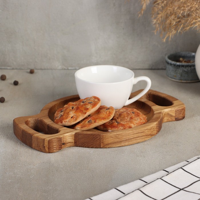 

Поднос для подачи с ручками Adelica, 25,5x17,5x2 см, дуб