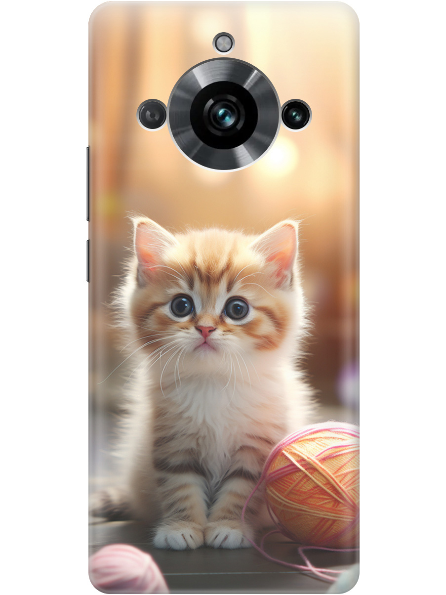 

Силиконовый чехол на Realme 11 Pro, 11 Pro+ с принтом "Котенок и нити" прозрачный, Белый;желтый;розовый, 20010394