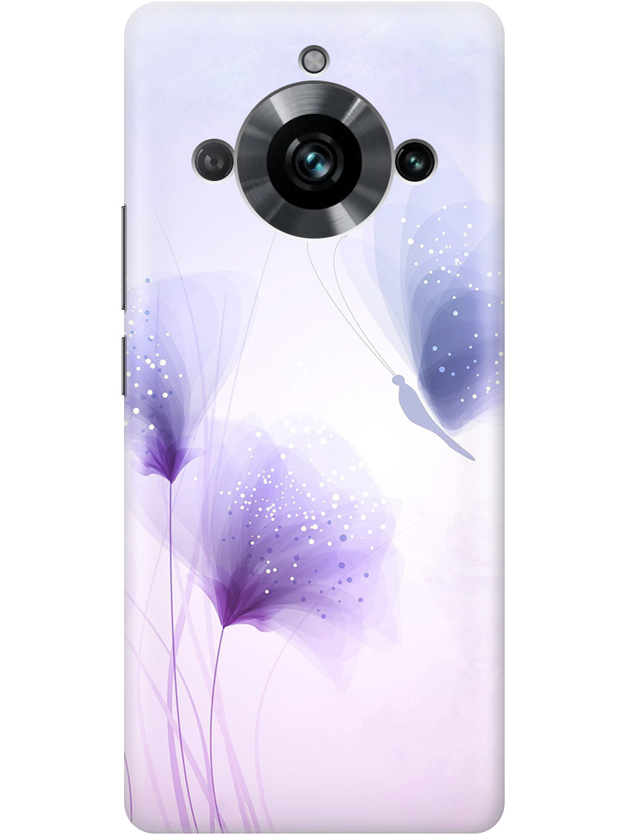 

Чехол на Realme 11 Pro, 11 Pro+ "Бабочка и фиолетовые цветы" прозрачный, Фиолетовый, 20010394