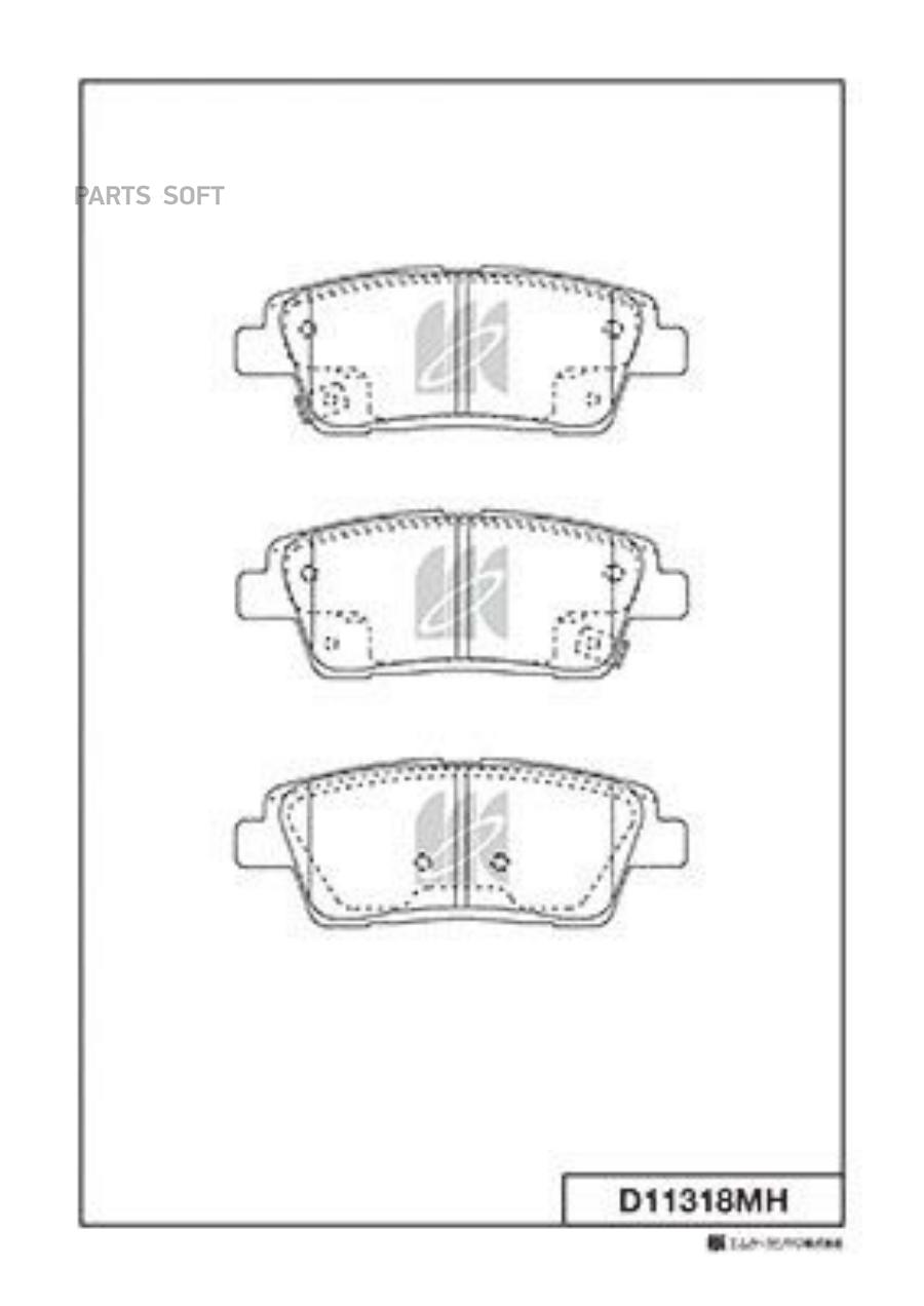 

Тормозные колодки Kashiyama задние с антискрипной пластиной D11318MH