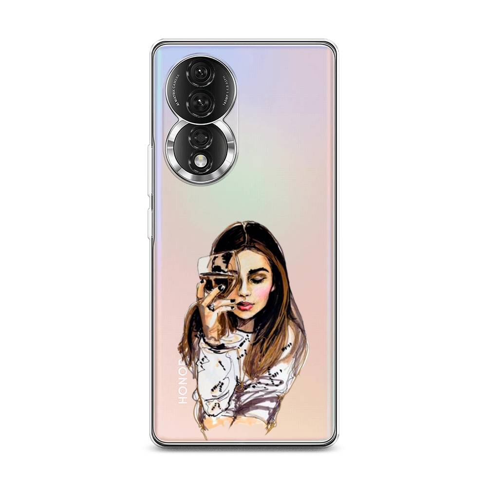 

Чехол Awog на Honor 80 "Девушка с бокалом", Бежевый;коричневый;белый, 6120350-7