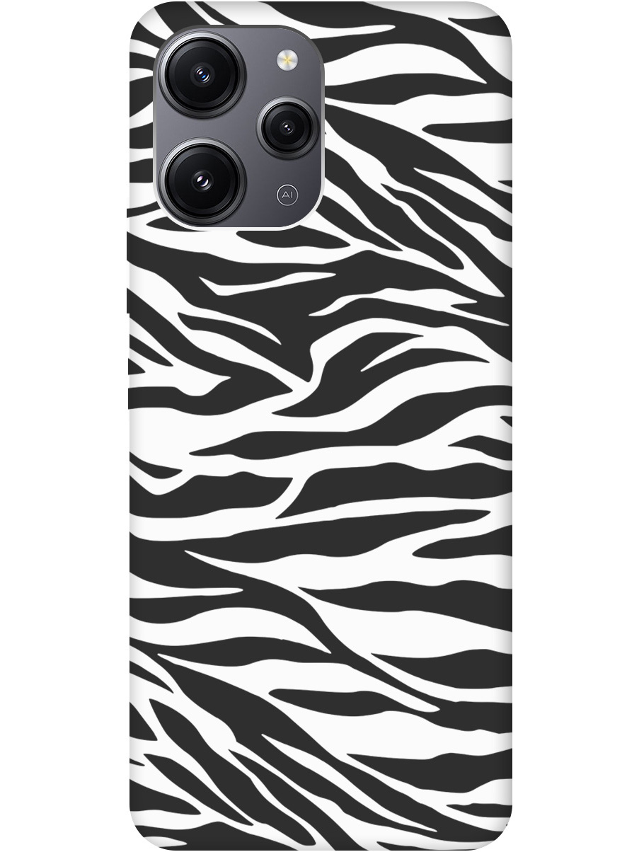

Силиконовый чехол на Xiaomi Redmi 12 с рисунком "Паттерн зебры" Soft Touch черный, 20000157