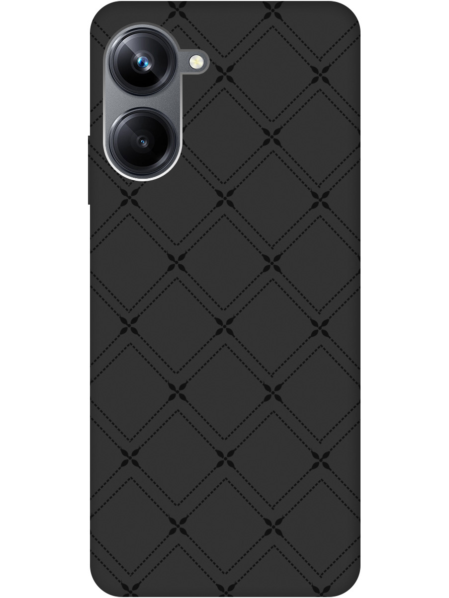 

Силиконовый чехол на Realme 10 Pro с рисунком "Стильные линии" Soft Touch черный, 20000304