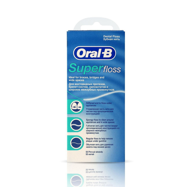 Зубная нить Oral-B супер флосс нити 50шт