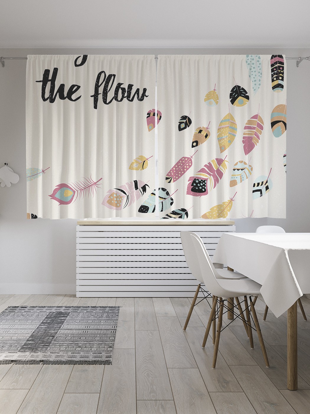 

Классические шторы JoyArty "Плыть по течению", серия Oxford DeLux, 2 полотна 145x180 см, Плыть по течению