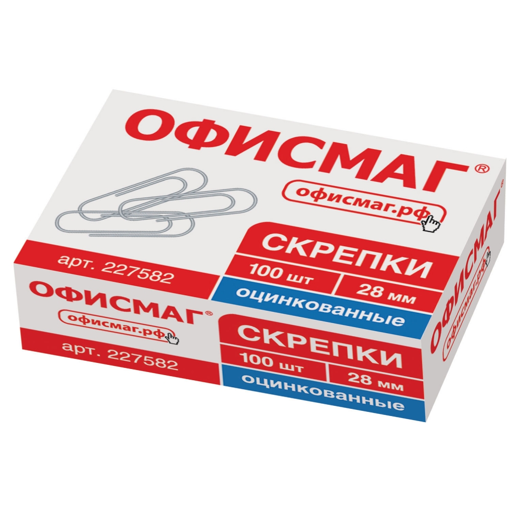 Скрепки ОФИСМАГ 30 шт