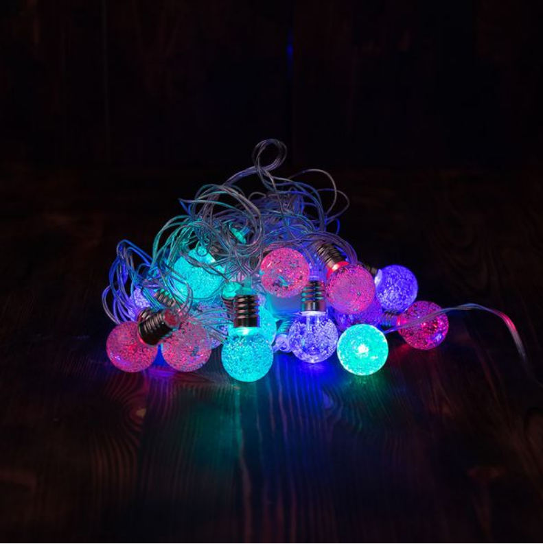 

Световая гирлянда новогодняя Merry Christmas С лампочками 7780-1 4 м разноцветный/RGB, С лампочками
