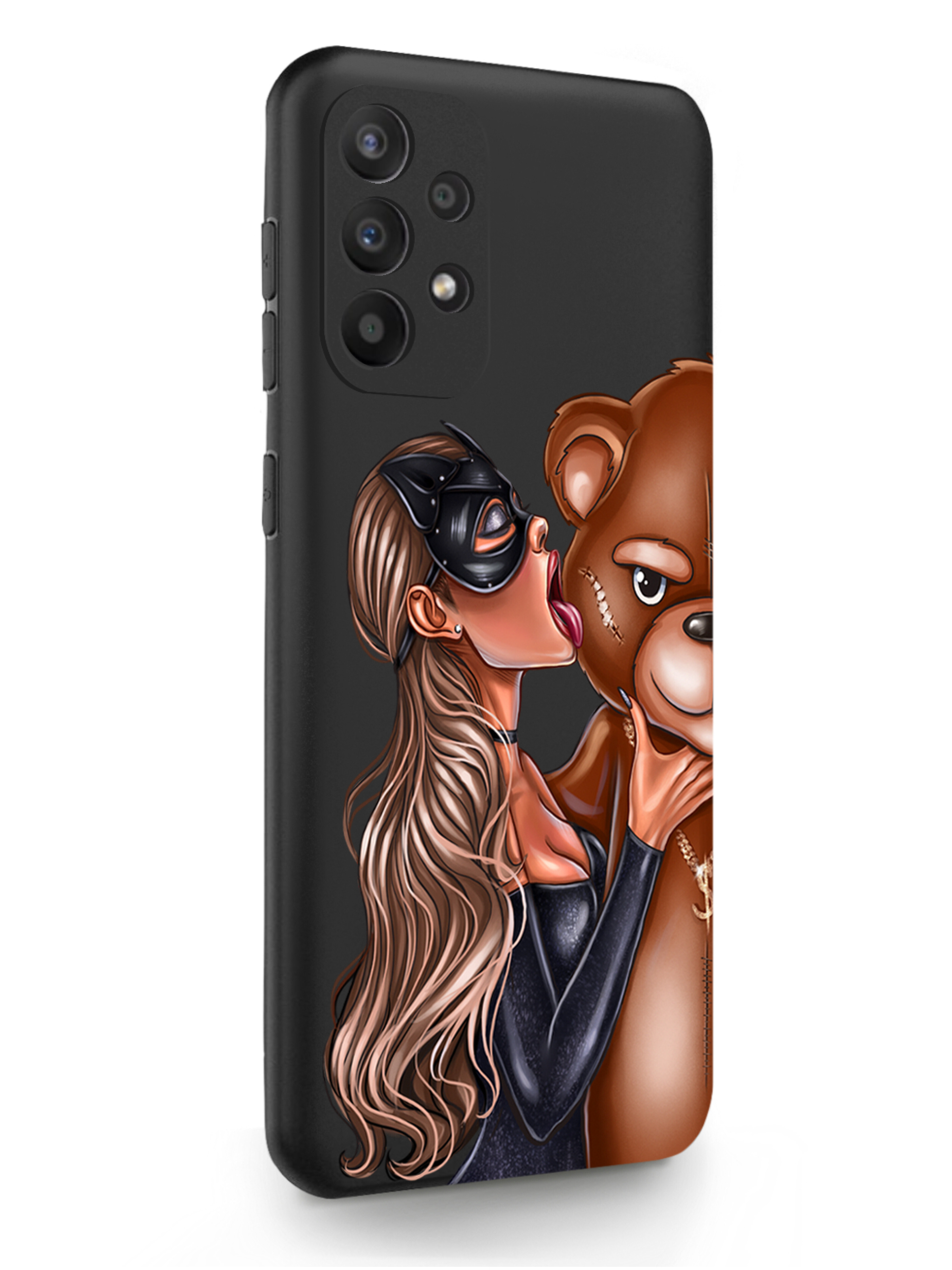 

Чехол Borzo.Moscow Samsung Galaxy A23 Кошечка и мишка черный, Черный;коричневый, Samsung Galaxy A23 Кошечка и мишка