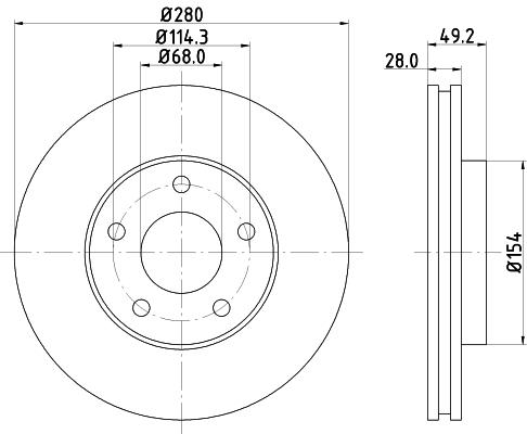 

Диск тормозной передний NISSAN ALMERA TINO (V10), CEFIRO III Saloon (A33), I30, MAXIMA / M