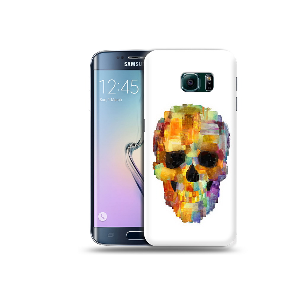 

Чехол MyPads Tocco для Samsung Galaxy S6 Edge нарисованный череп, Прозрачный, Tocco