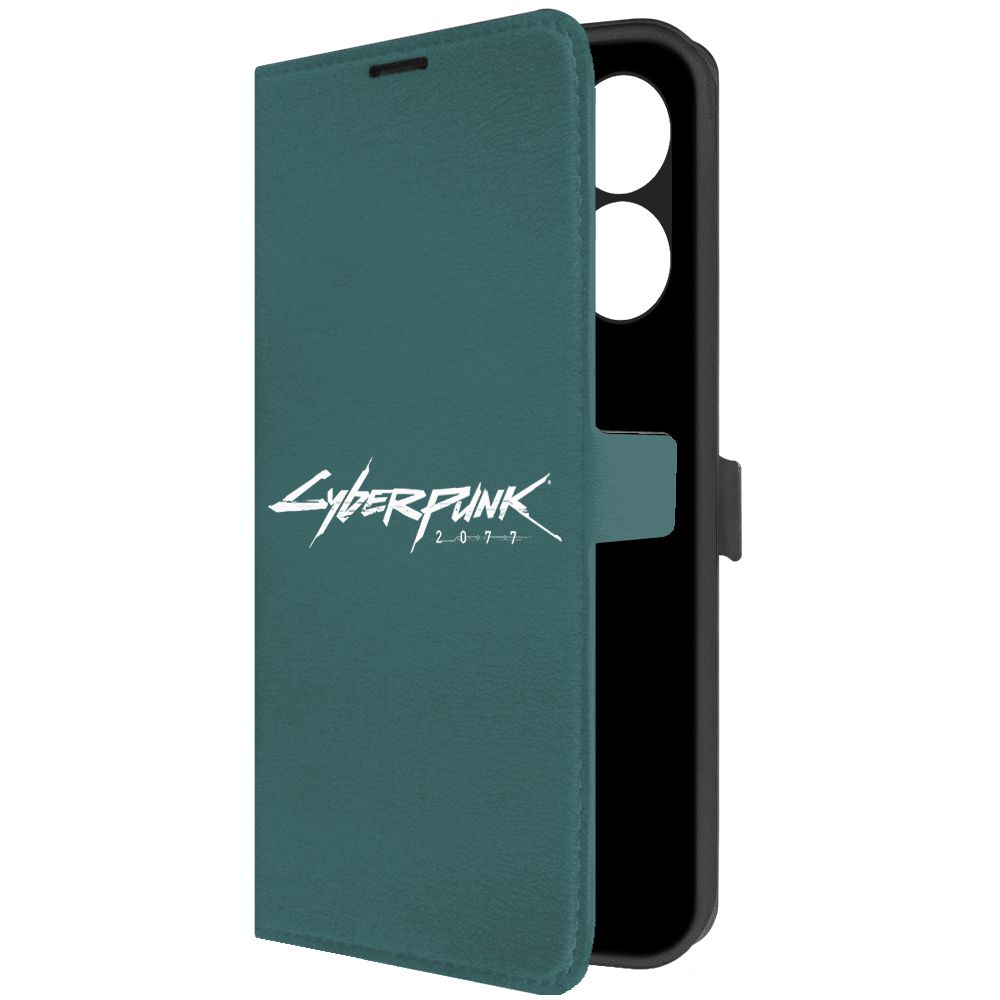 

Чехол-книжка Krutoff Eco Book для Tecno Spark 10C Сyberpunk 2077, Зеленый